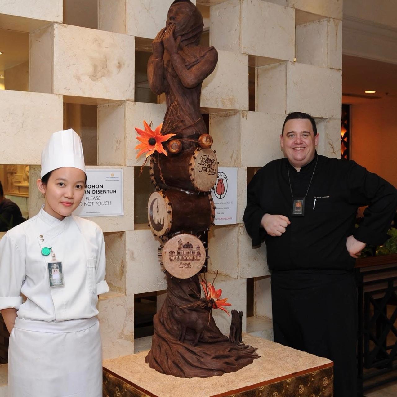 Indonesian cultural heritage chocolate sculpture - competition mentorship project